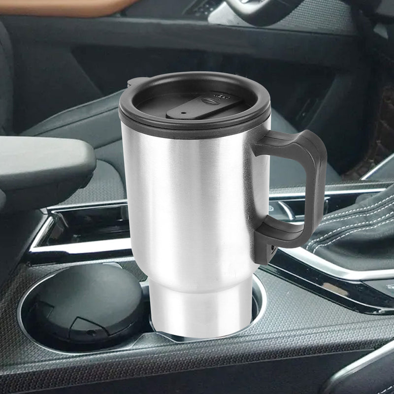 12V 450ml Aquecimento Elétrico Chaleira Do Carro Água Café Leite Caneca Térmica Camping Chaleira De Viagem Copo De Aquecimento Do Veículo De Aço Inoxidável