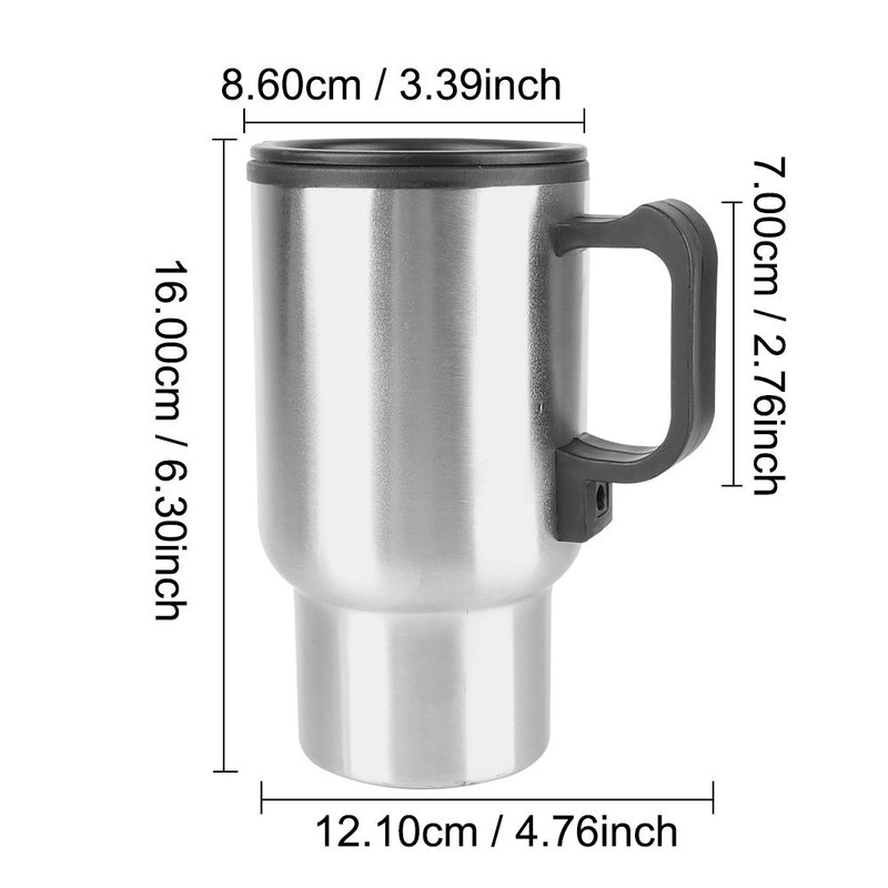 12V 450ml Aquecimento Elétrico Chaleira Do Carro Água Café Leite Caneca Térmica Camping Chaleira De Viagem Copo De Aquecimento Do Veículo De Aço Inoxidável